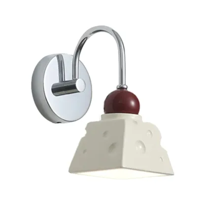 Modern Minimalist Metal Wall Light with Beige Shade Image - 9