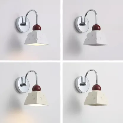 Modern Minimalist Metal Wall Light with Beige Shade Image - 11