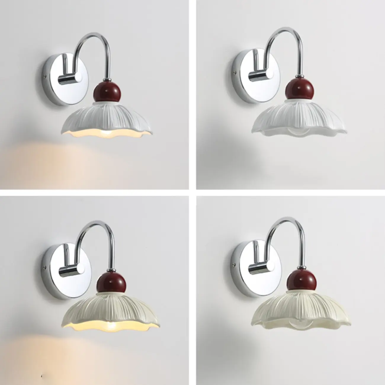 Modern Minimalist Metal Wall Light with Beige Shade Image - 12 | homeyfad