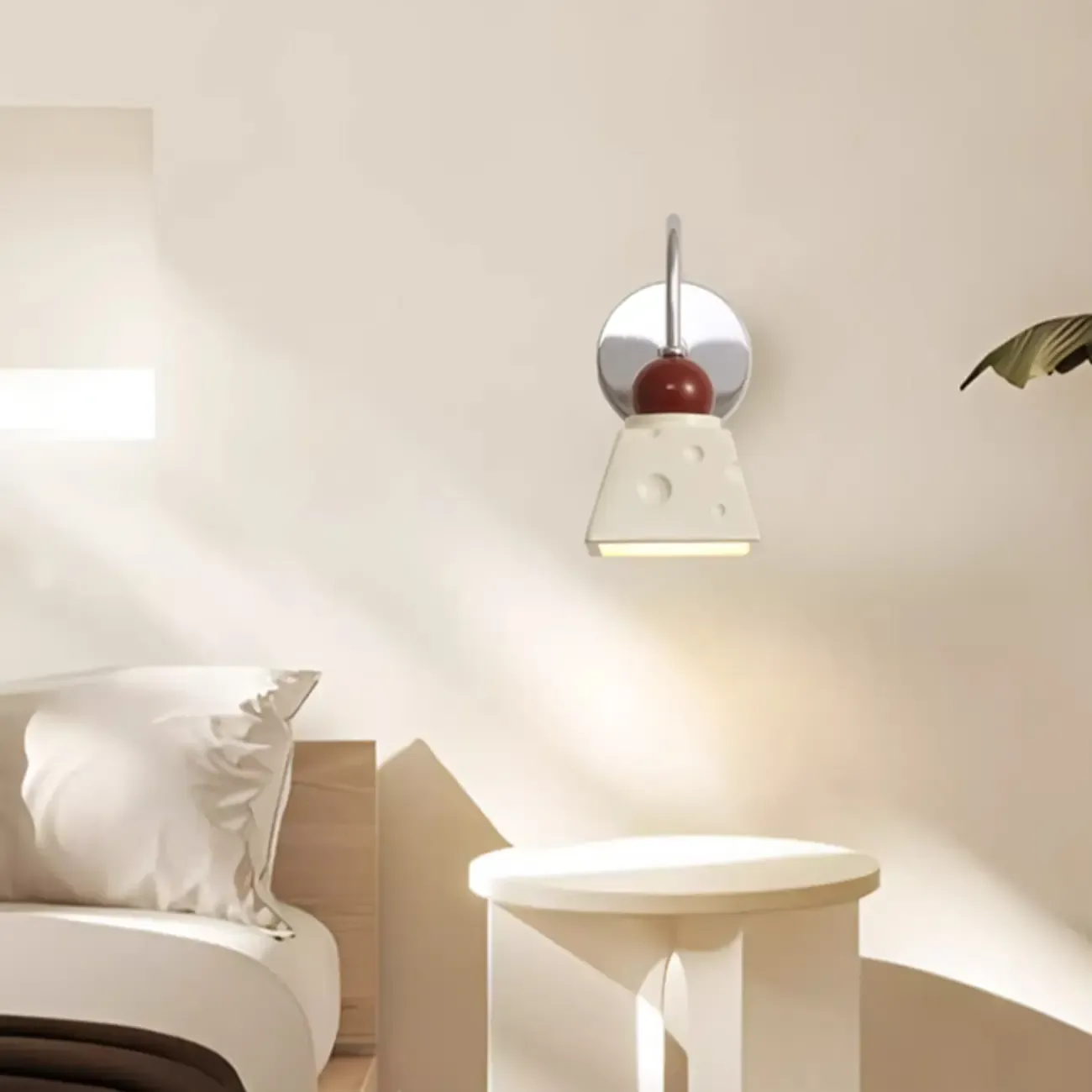 Modern Minimalist Metal Wall Light with Beige Shade Image - 17