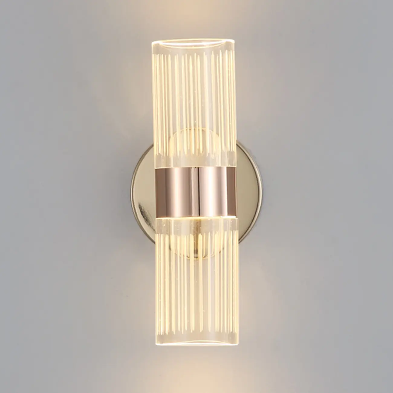 Modern Clear Acrylic Gold Ambient Wall Sconce Image - 2 | homeyfad