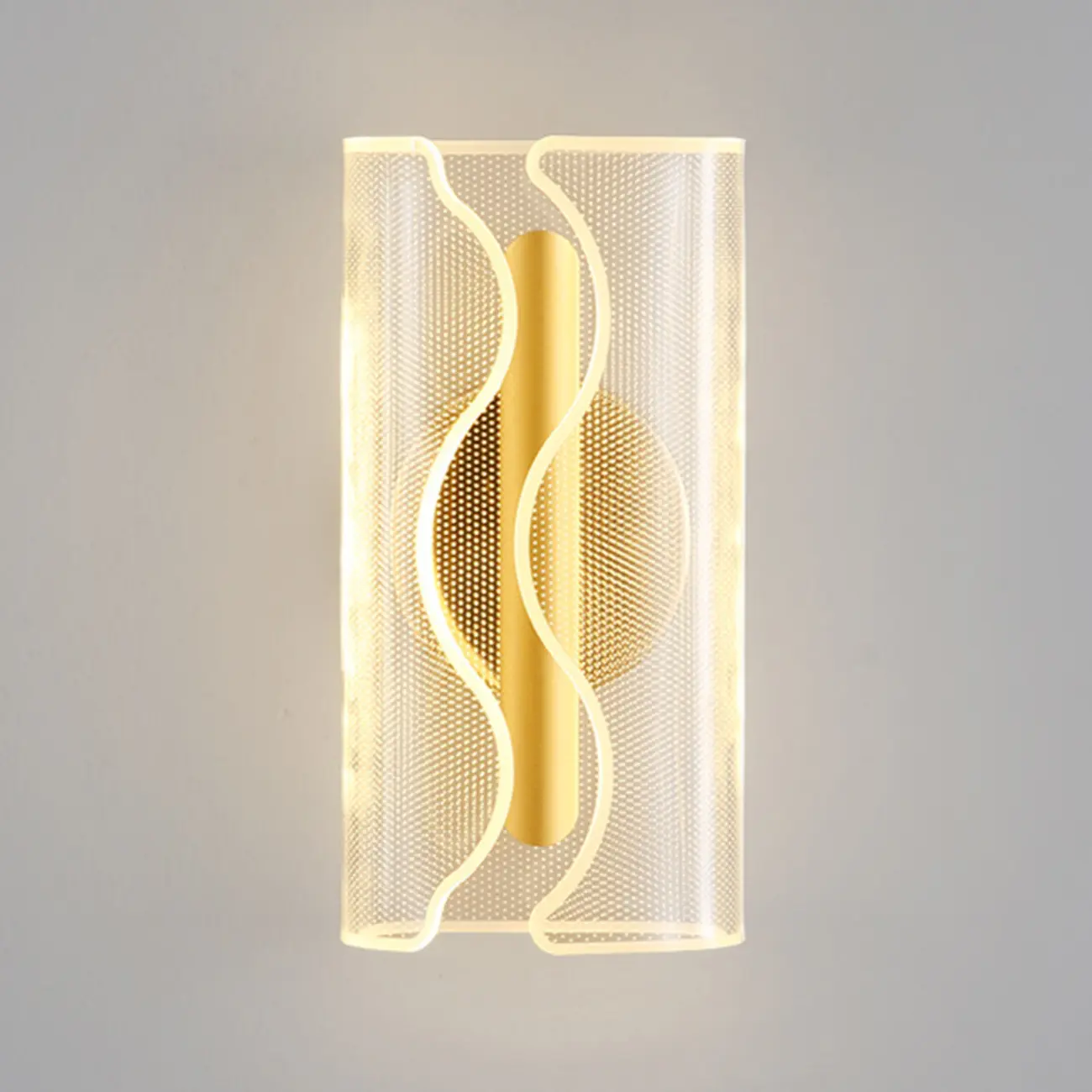 Modern Clear Acrylic Gold Ambient Wall Sconce Image - 9 | homeyfad