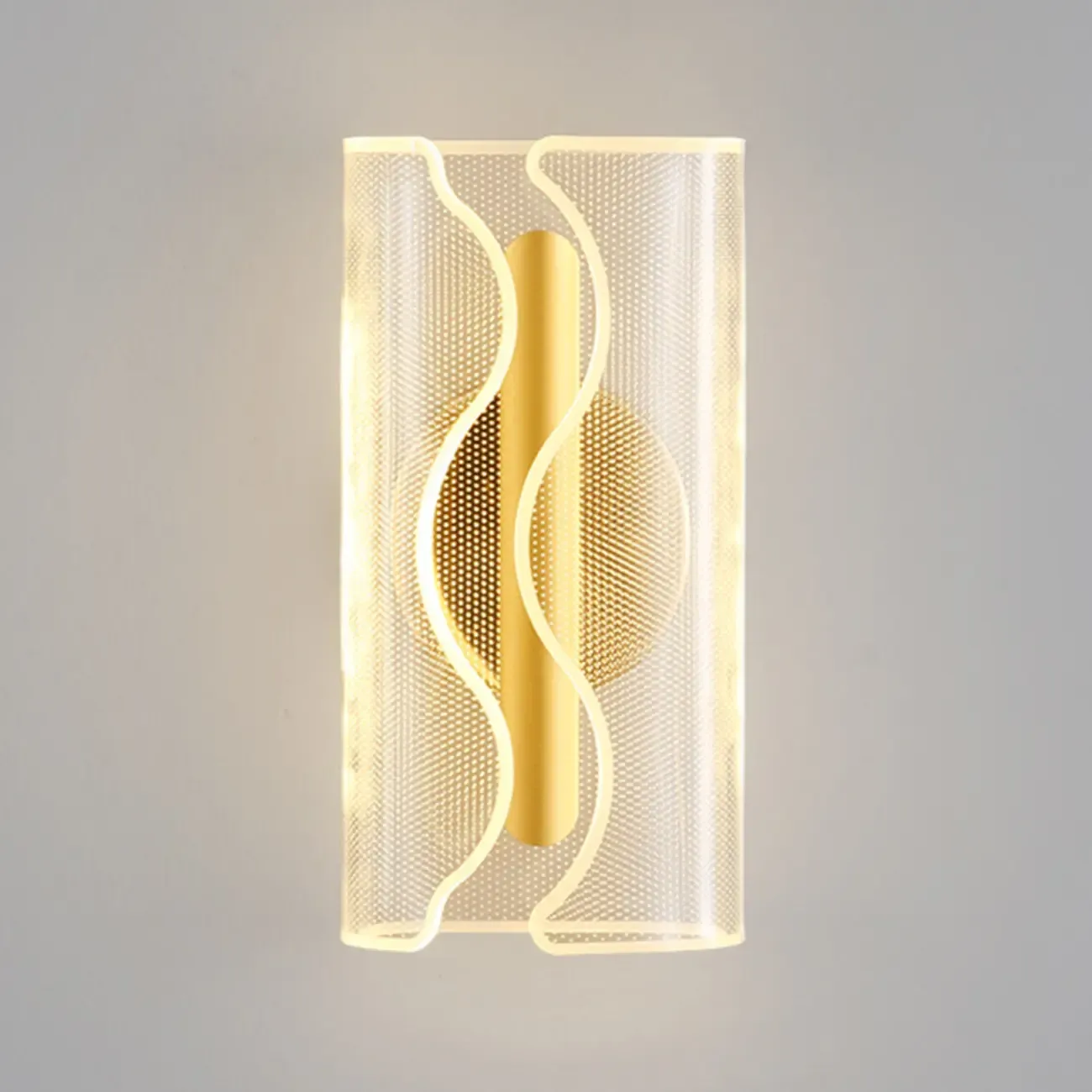 Modern Clear Acrylic Gold Ambient Wall Sconce Image - 9