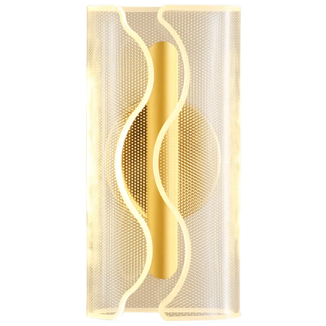 Modern Clear Acrylic Gold Ambient Wall Sconce Image - 10