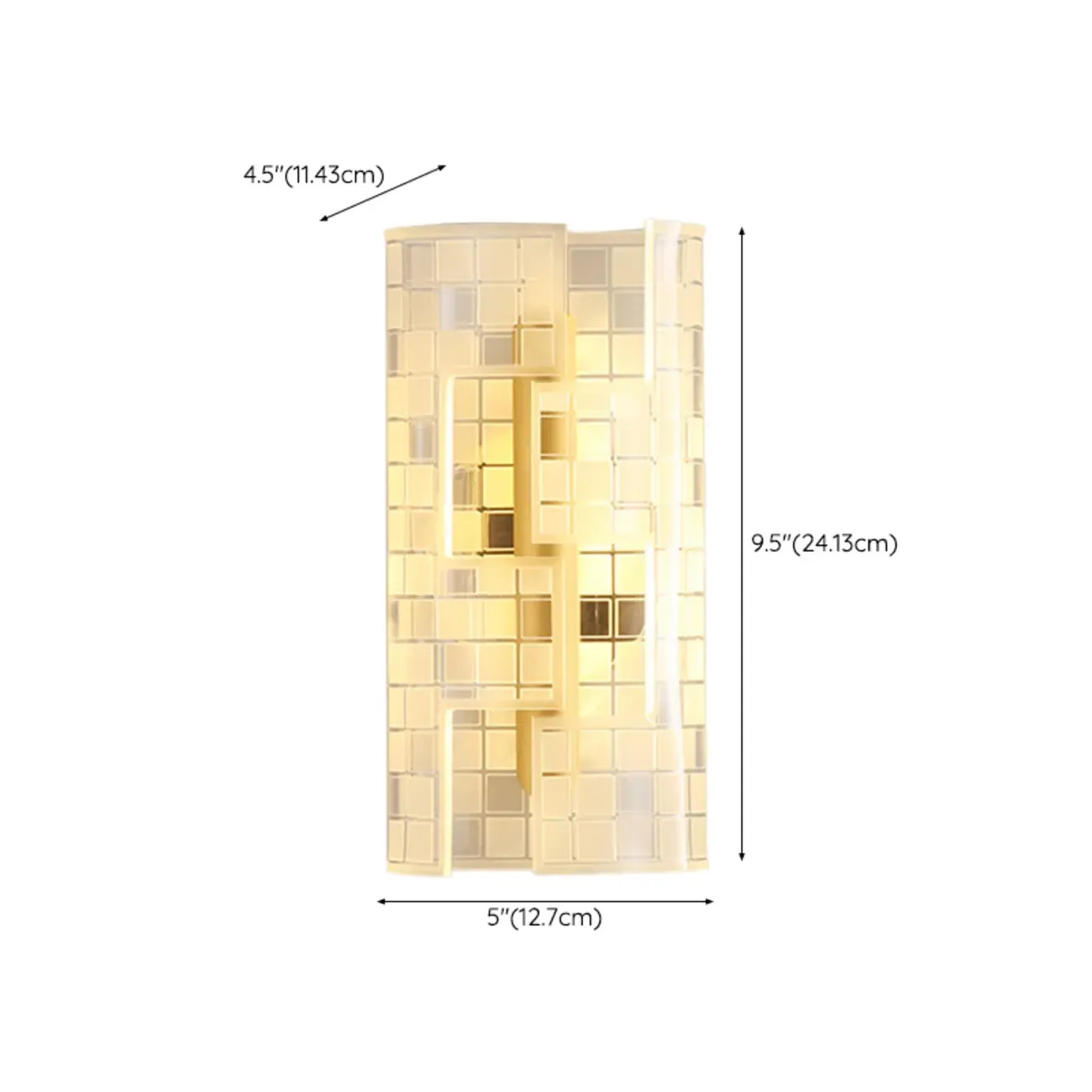 Modern Clear Acrylic Gold Ambient Wall Sconce #size