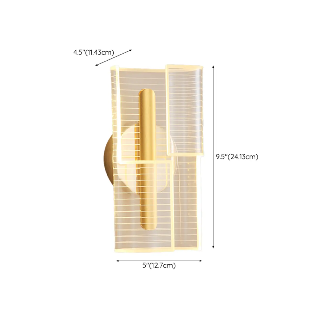 Modern Clear Acrylic Gold Ambient Wall Sconce Image - 19 | homeyfad