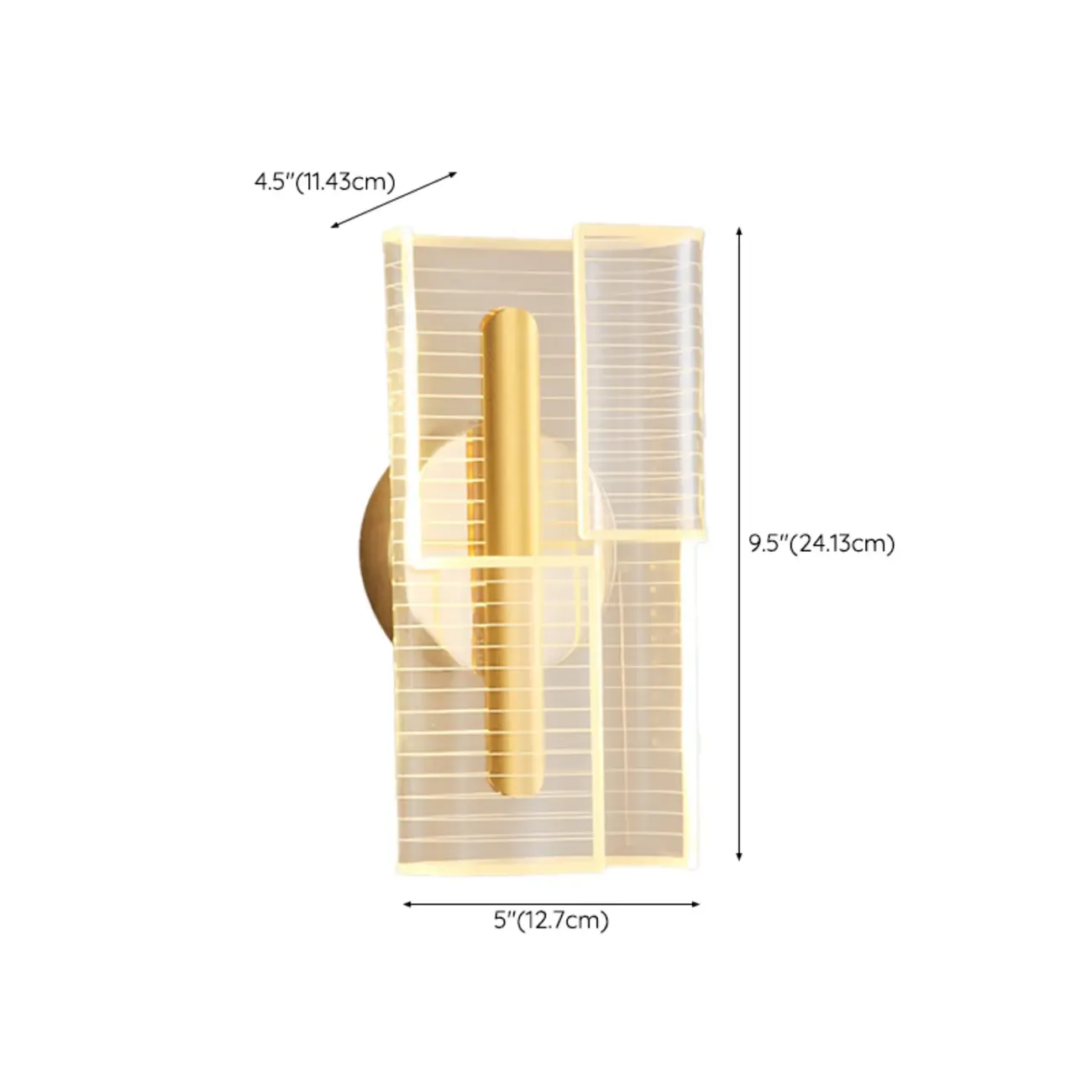 Modern Clear Acrylic Gold Ambient Wall Sconce Image - 19