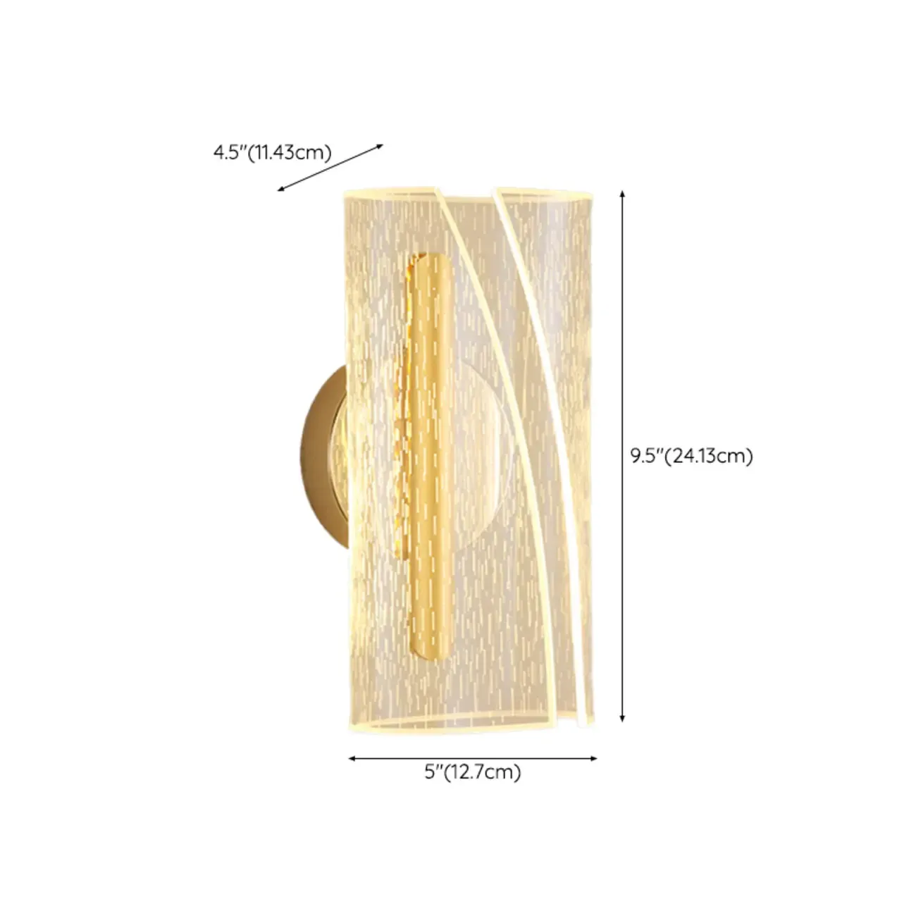 Modern Clear Acrylic Gold Ambient Wall Sconce Image - 21