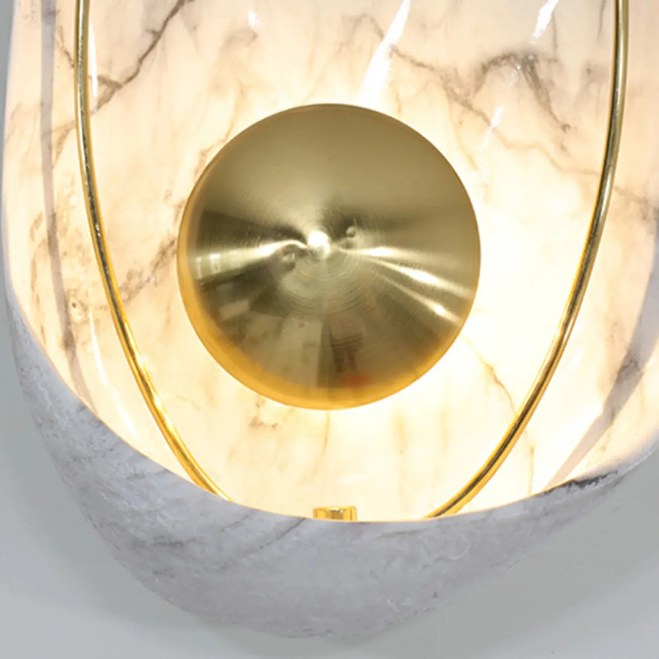 Modern Marble Wall Light with Brass and Resin Shade Image - 12 | homeyfad