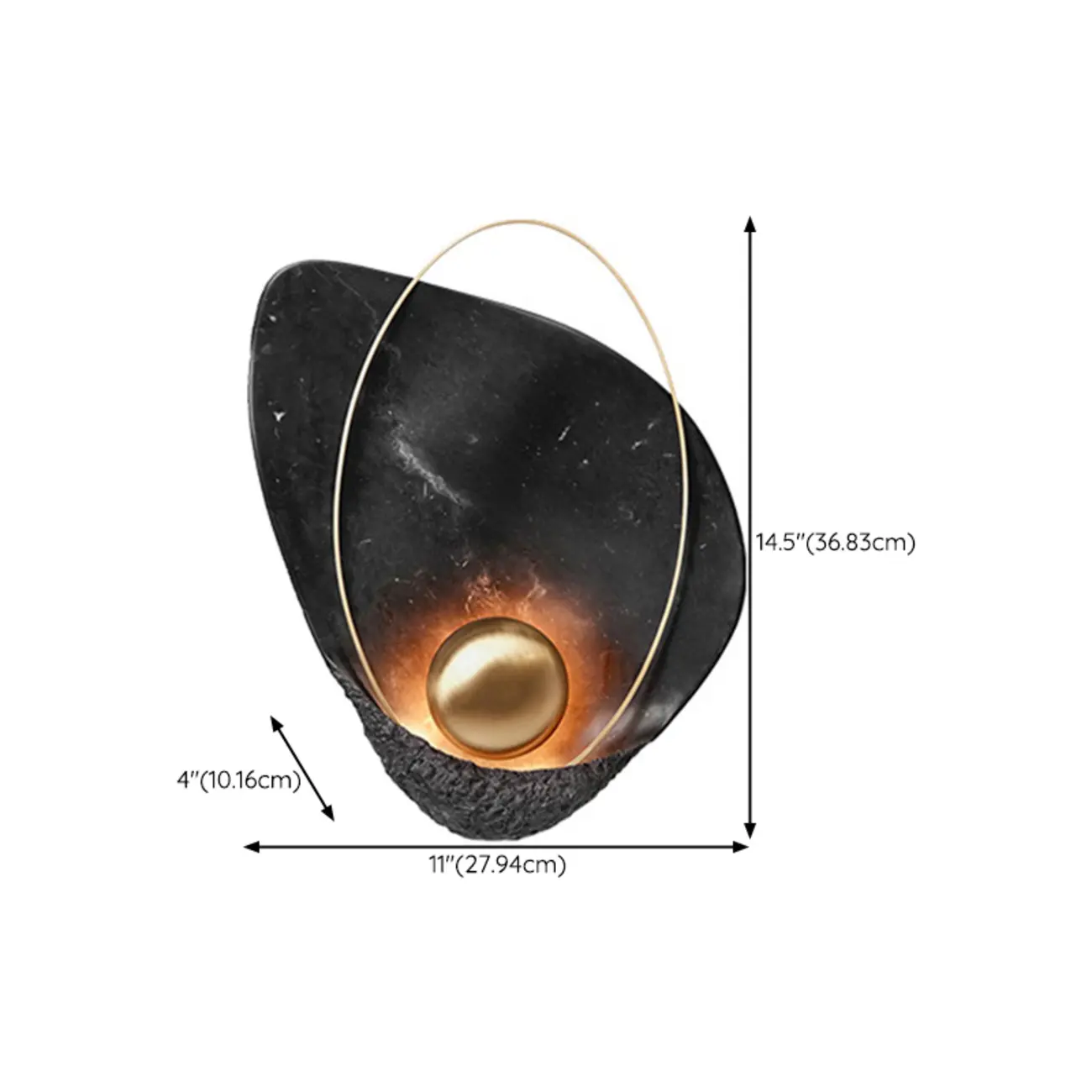 Modern Marble Wall Light with Brass and Resin Shade #size | homeyfad