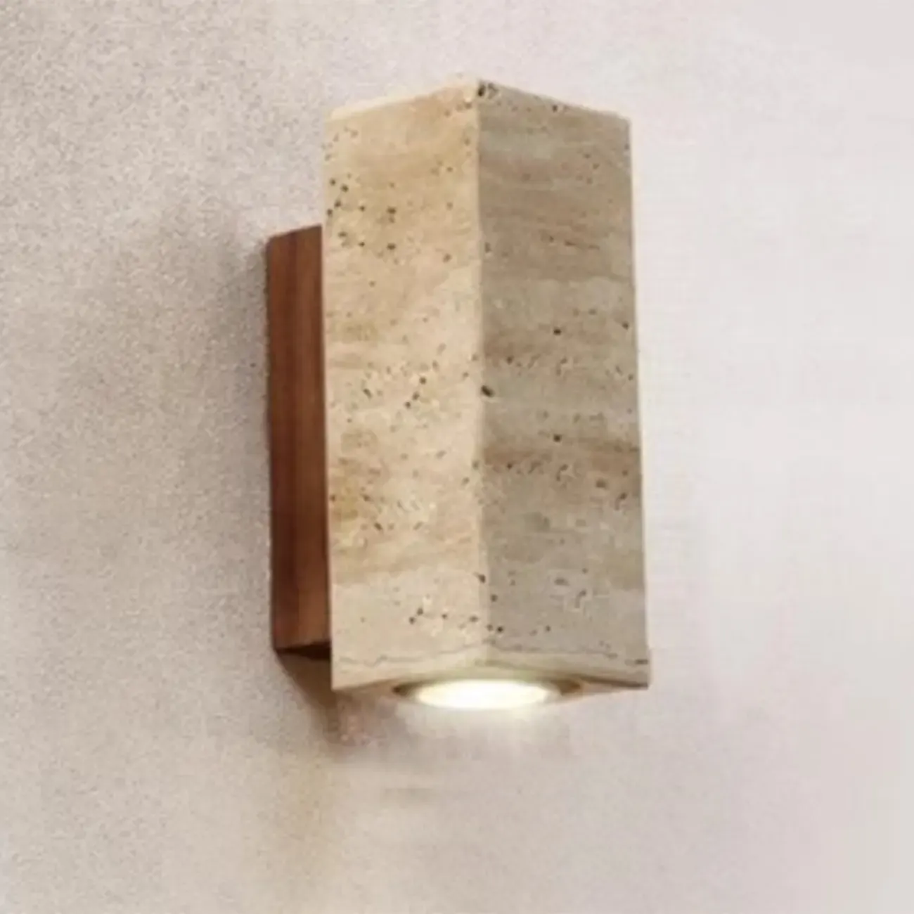 Minimalist Beige Stone Geometric Adjustable Wall Sconce Image - 6