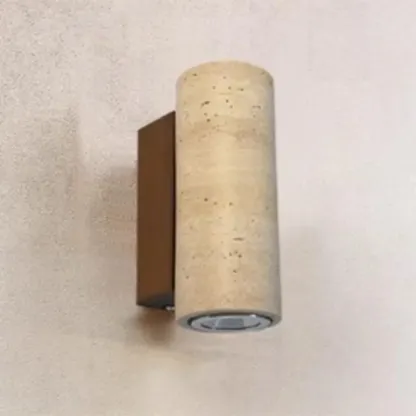 Minimalist Beige Stone Geometric Adjustable Wall Sconce Image - 8