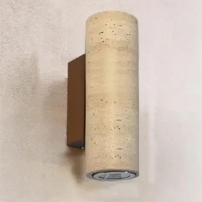 Minimalist Beige Stone Geometric Adjustable Wall Sconce Image - 9