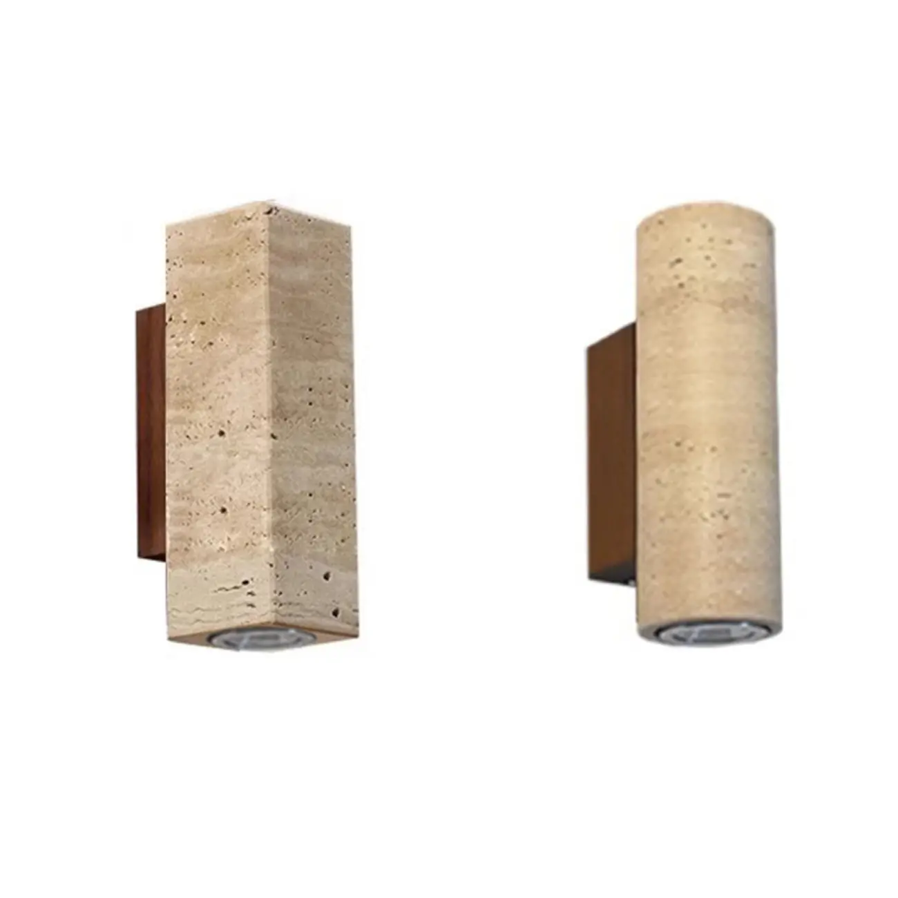 Minimalist Beige Stone Geometric Adjustable Wall Sconce Image - 10 | homeyfad