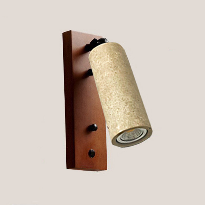 Minimalist Beige Stone Geometric Adjustable Wall Sconce