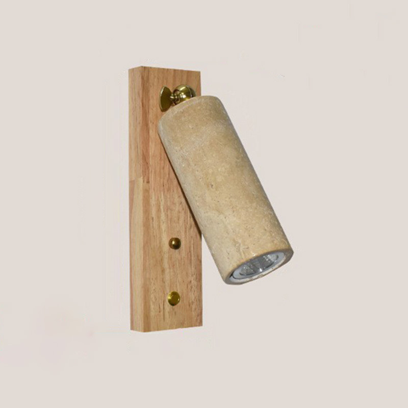 Minimalist Beige Stone Geometric Adjustable Wall Sconce