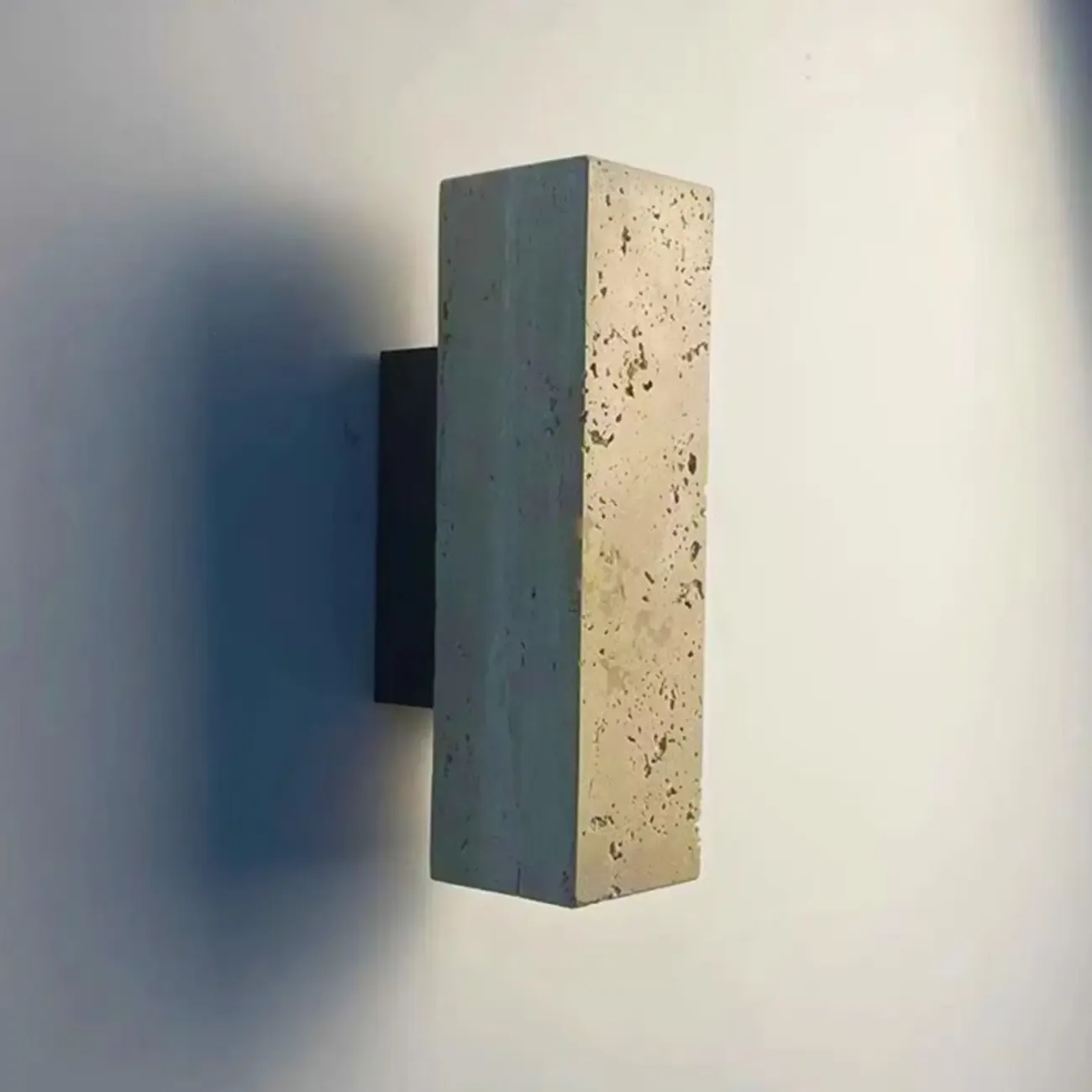 Minimalist Beige Stone Geometric Adjustable Wall Sconce Image - 11