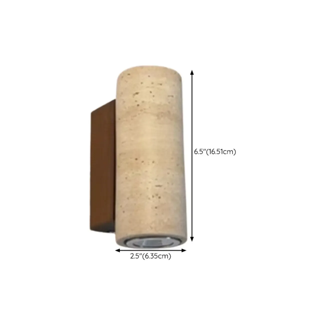 Minimalist Beige Stone Geometric Adjustable Wall Sconce #size
