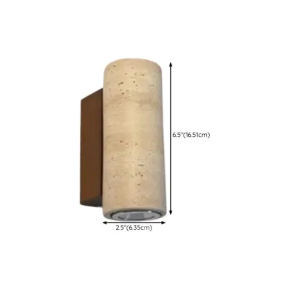Minimalist Beige Stone Geometric Adjustable Wall Sconce #size