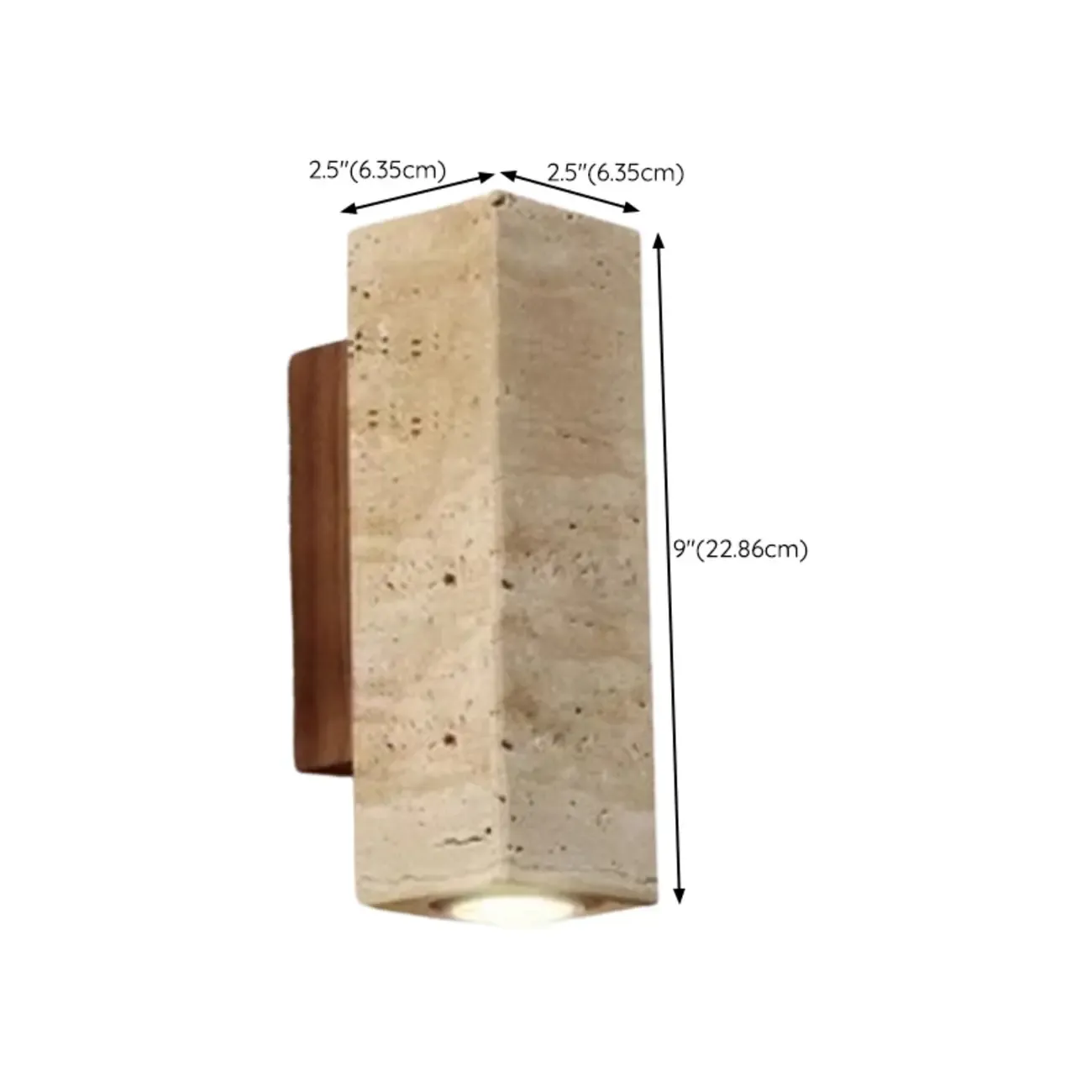 Minimalist Beige Stone Geometric Adjustable Wall Sconce Image - 20