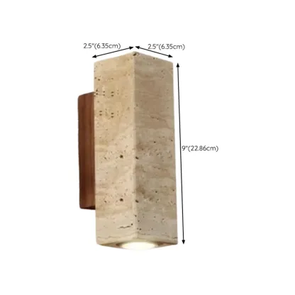 Minimalist Beige Stone Geometric Adjustable Wall Sconce Image - 20