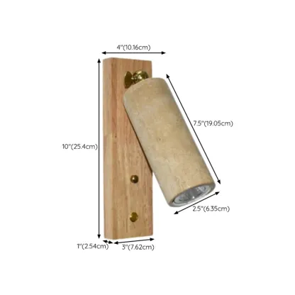 Minimalist Beige Stone Geometric Adjustable Wall Sconce Image - 21