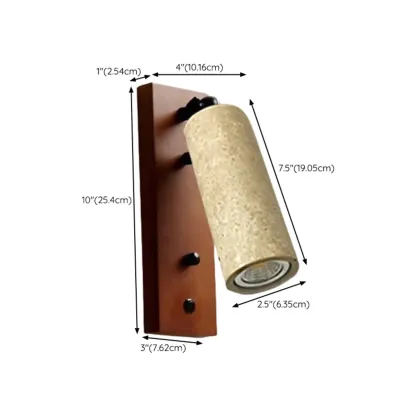 Minimalist Beige Stone Geometric Adjustable Wall Sconce Image - 22