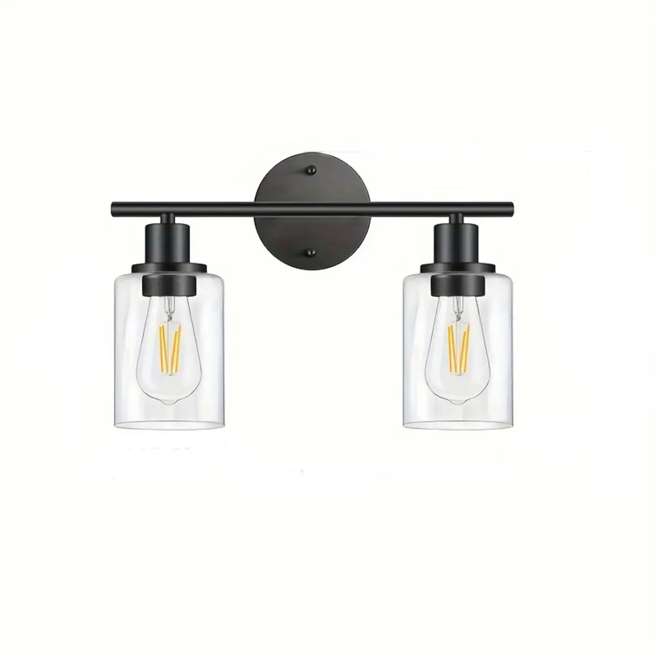 Industrial Metal Vanity Light with Glass Shade for Bedroom Image - 3