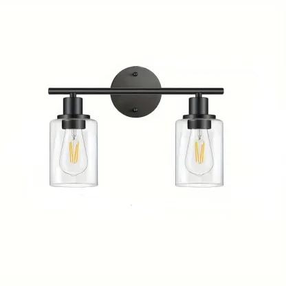 Industrial Metal Vanity Light with Glass Shade for Bedroom Image - 3