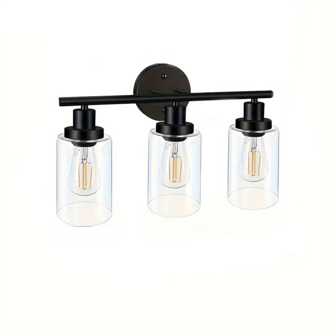 Industrial Metal Vanity Light with Glass Shade for Bedroom Image - 6