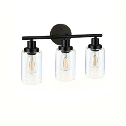 Industrial Metal Vanity Light with Glass Shade for Bedroom Image - 6