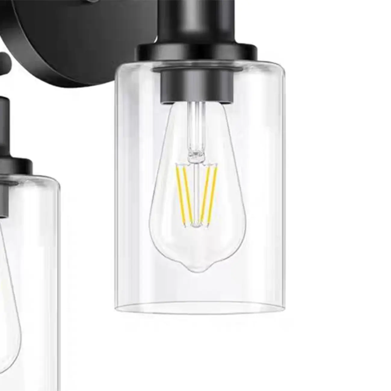 Industrial Metal Vanity Light with Glass Shade for Bedroom Image - 8 | homeyfad