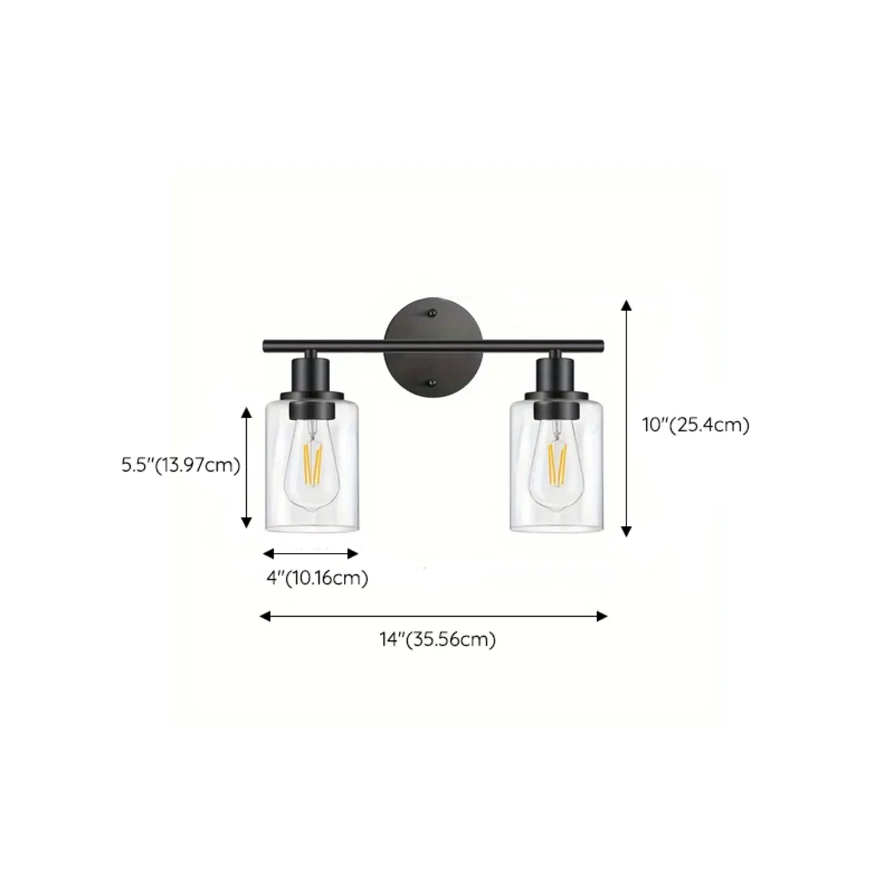 Industrial Metal Vanity Light with Glass Shade for Bedroom Image - 12 | homeyfad