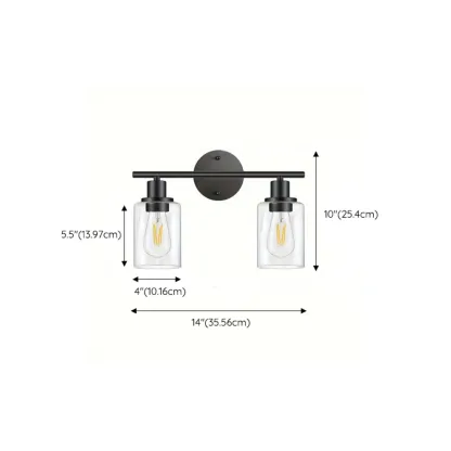 Industrial Metal Vanity Light with Glass Shade for Bedroom Image - 12