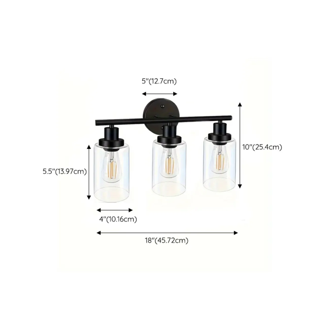 Industrial Metal Vanity Light with Glass Shade for Bedroom Image - 13