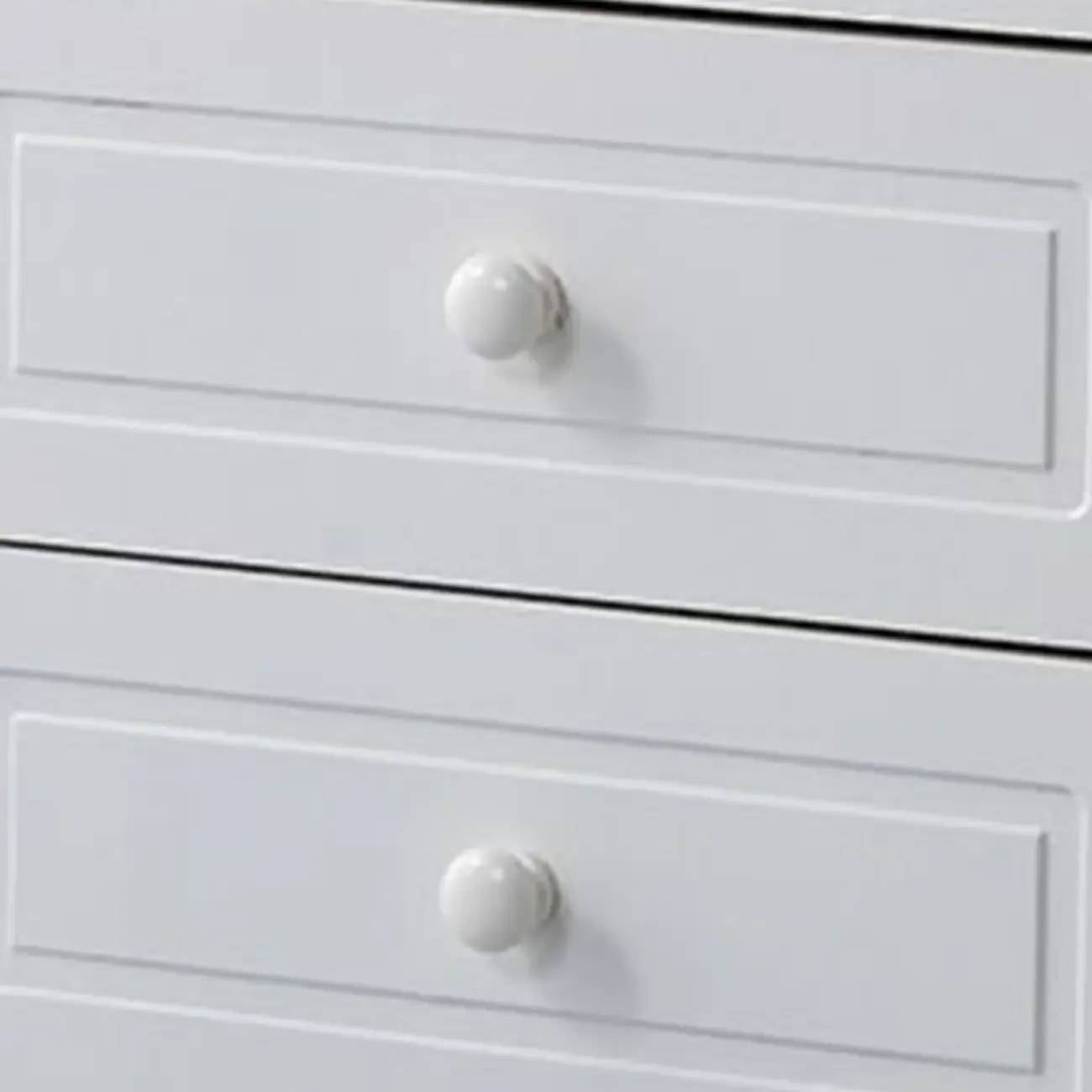 Classic Wood White Carved 2-Drawer Nightstand Image - 11