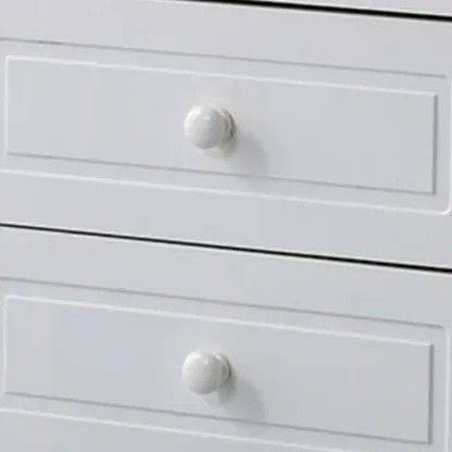 Classic Wood White Carved 2-Drawer Nightstand Image - 11