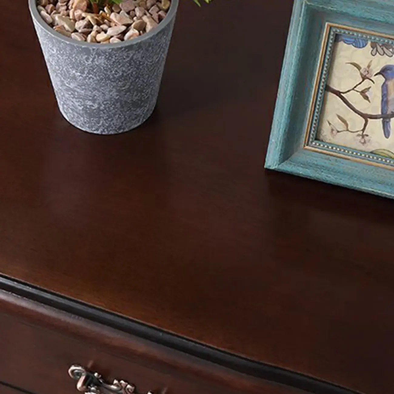 Classic Wood White Carved 2-Drawer Nightstand Image - 12