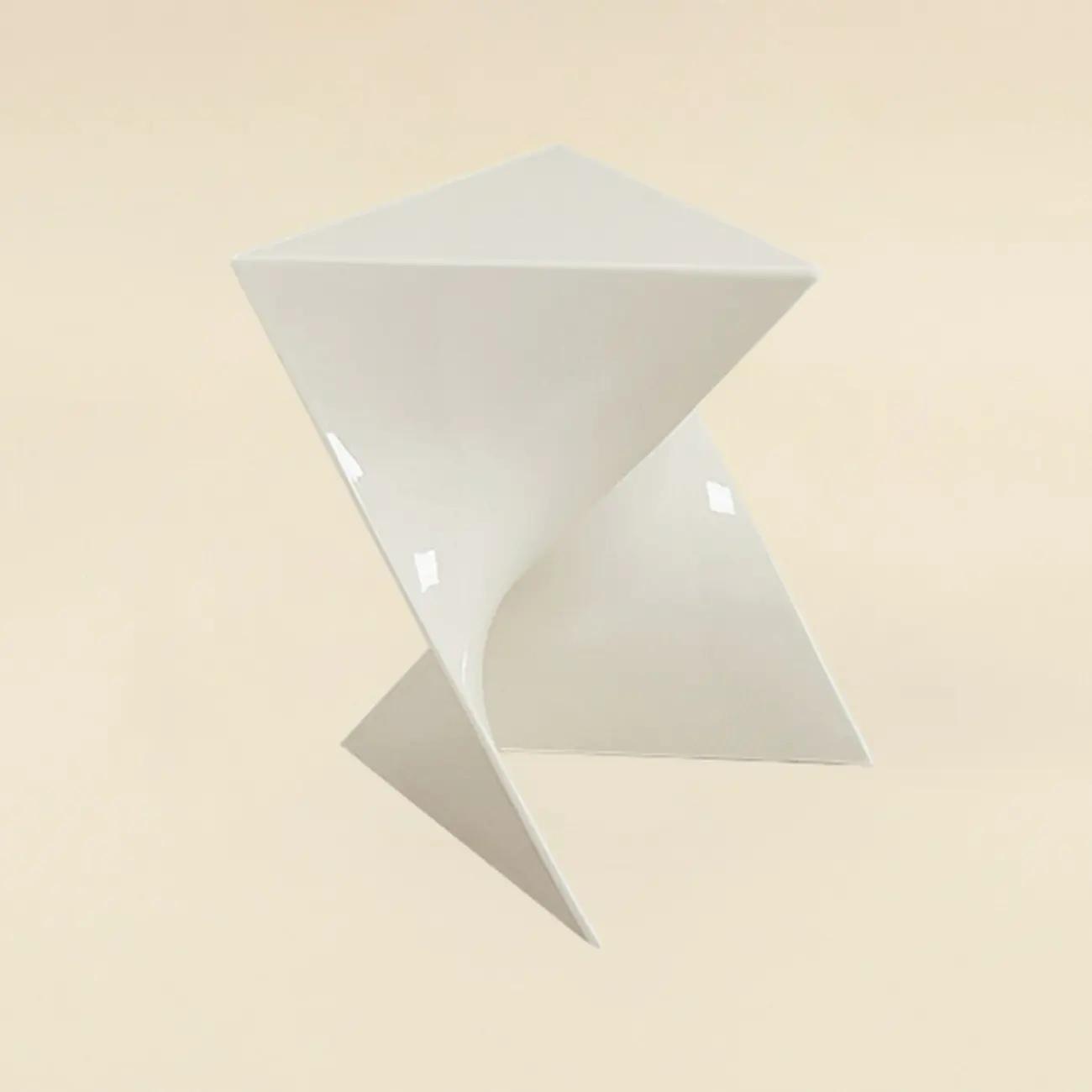 Living Room Acrylic Triangle Side Table with Twisted Base Image - 11 | homeyfad