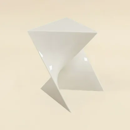 Living Room Acrylic Triangle Side Table with Twisted Base Image - 11