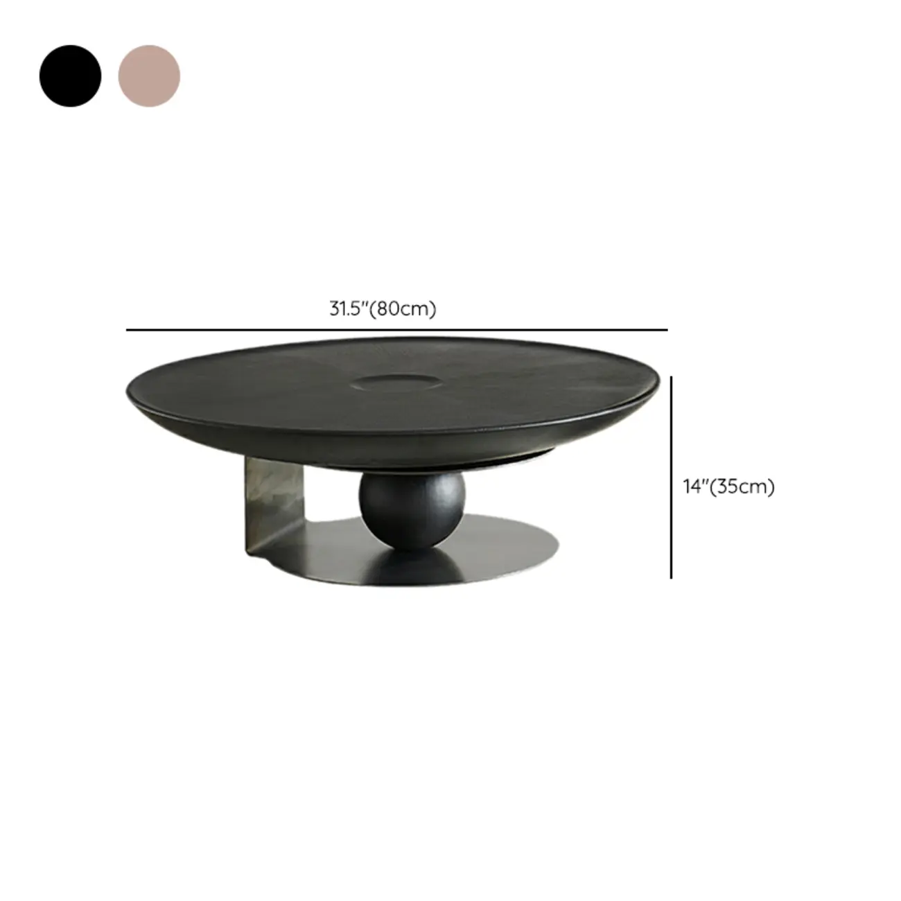 Tray Top Wood Walnut Abstract Base Round Coffee Table #size | homeyfad