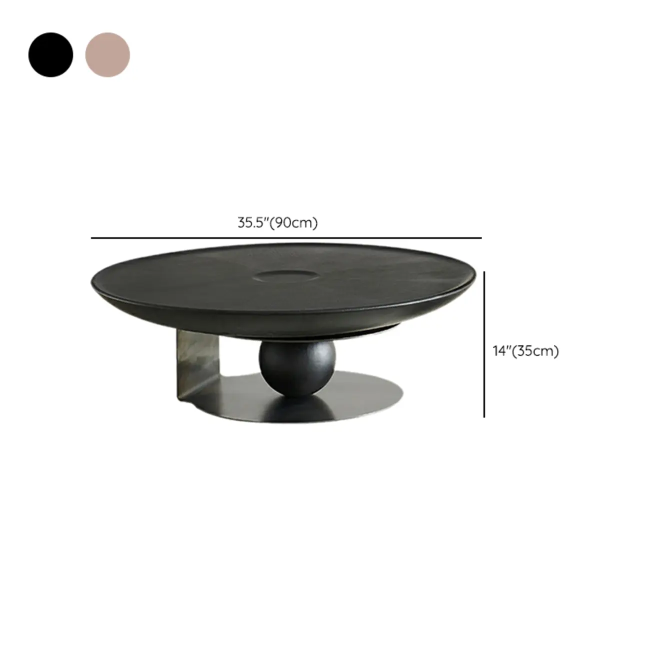 Tray Top Wood Walnut Abstract Base Round Coffee Table Image - 13 | homeyfad