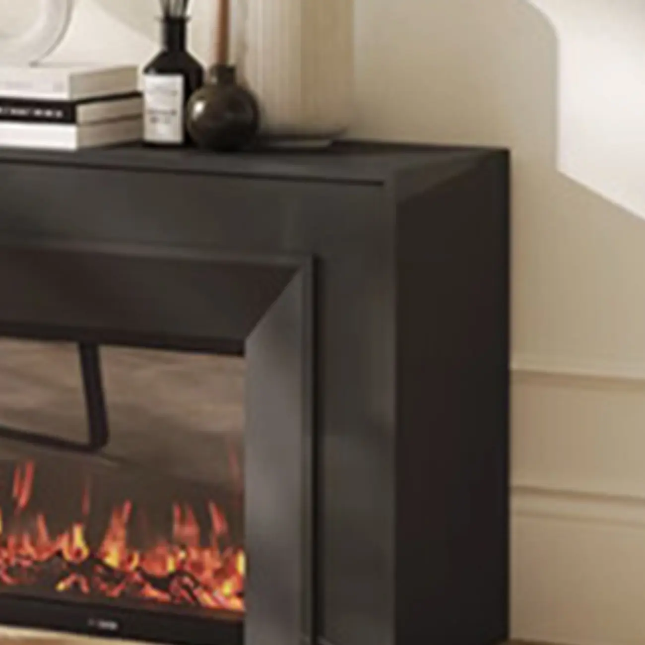 Modern Wooden TV Stand with Fireplace Storage for Living Room Image - 6 | homeyfad