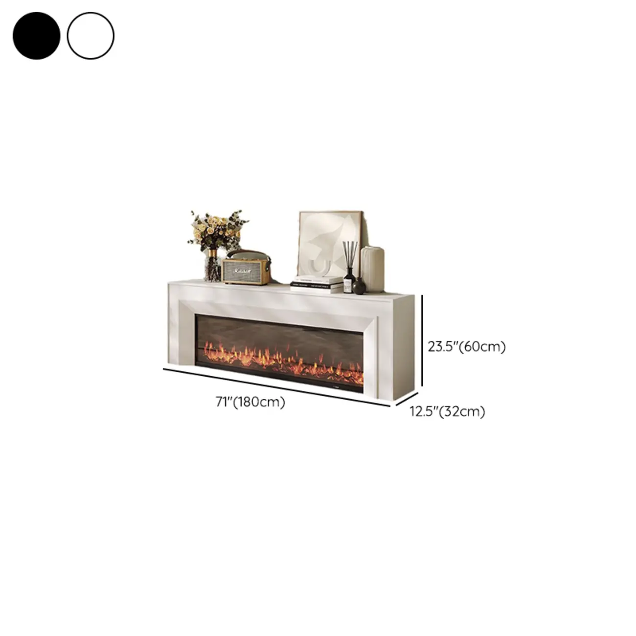 Modern Wooden TV Stand with Fireplace Storage for Living Room #size | homeyfad