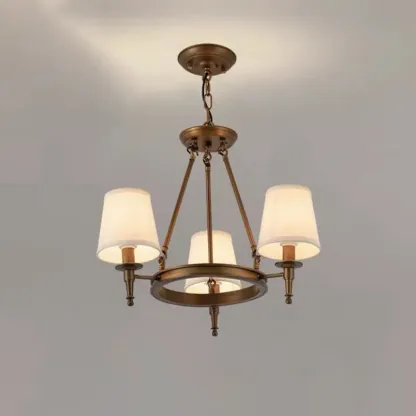 America Country Ring Fabric Lampshade Black Chandelier Image - 14