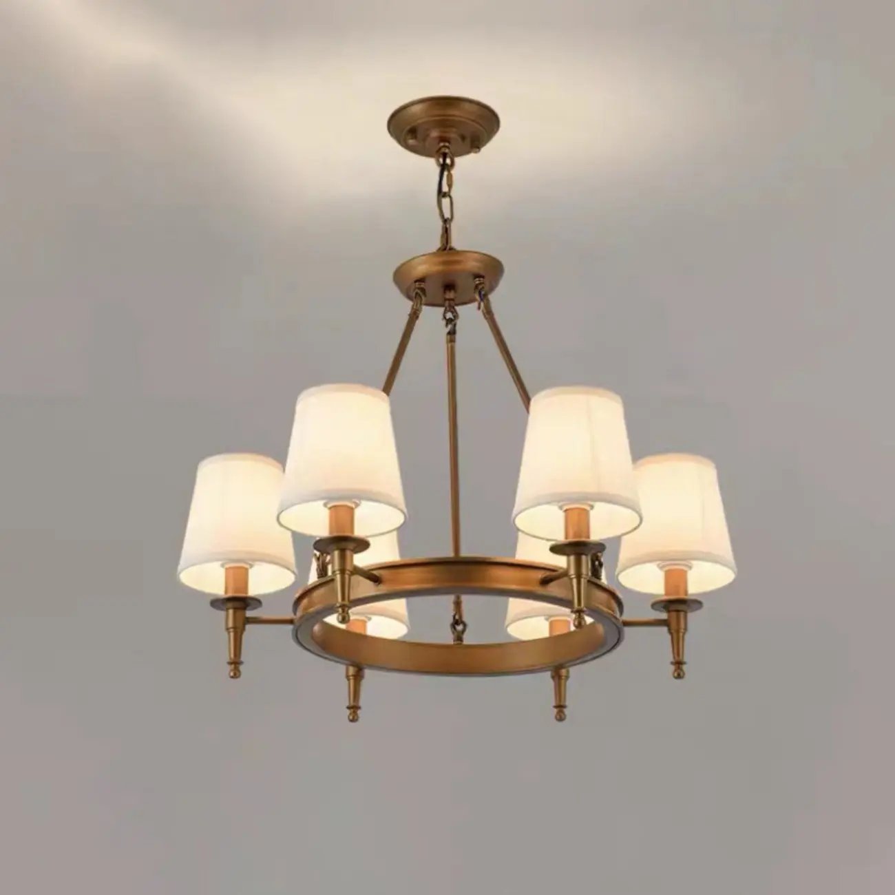 America Country Ring Fabric Lampshade Black Chandelier Image - 16 | homeyfad