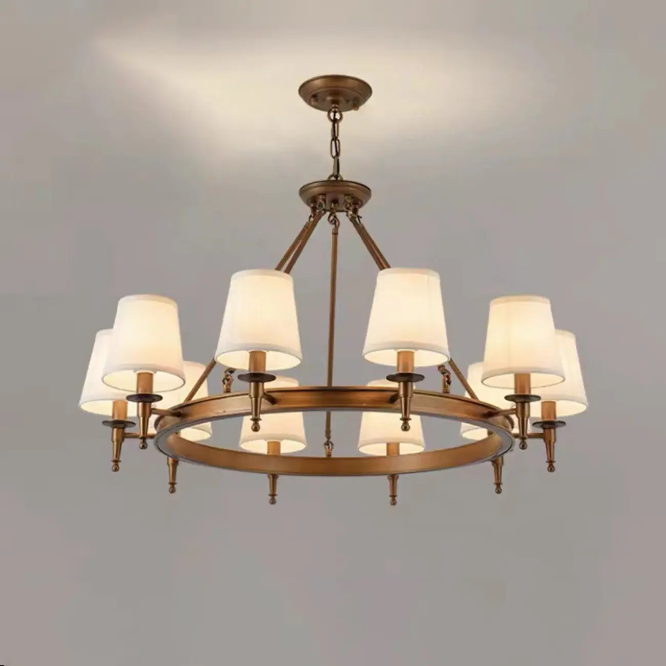 America Country Ring Fabric Lampshade Black Chandelier Image - 18 | homeyfad