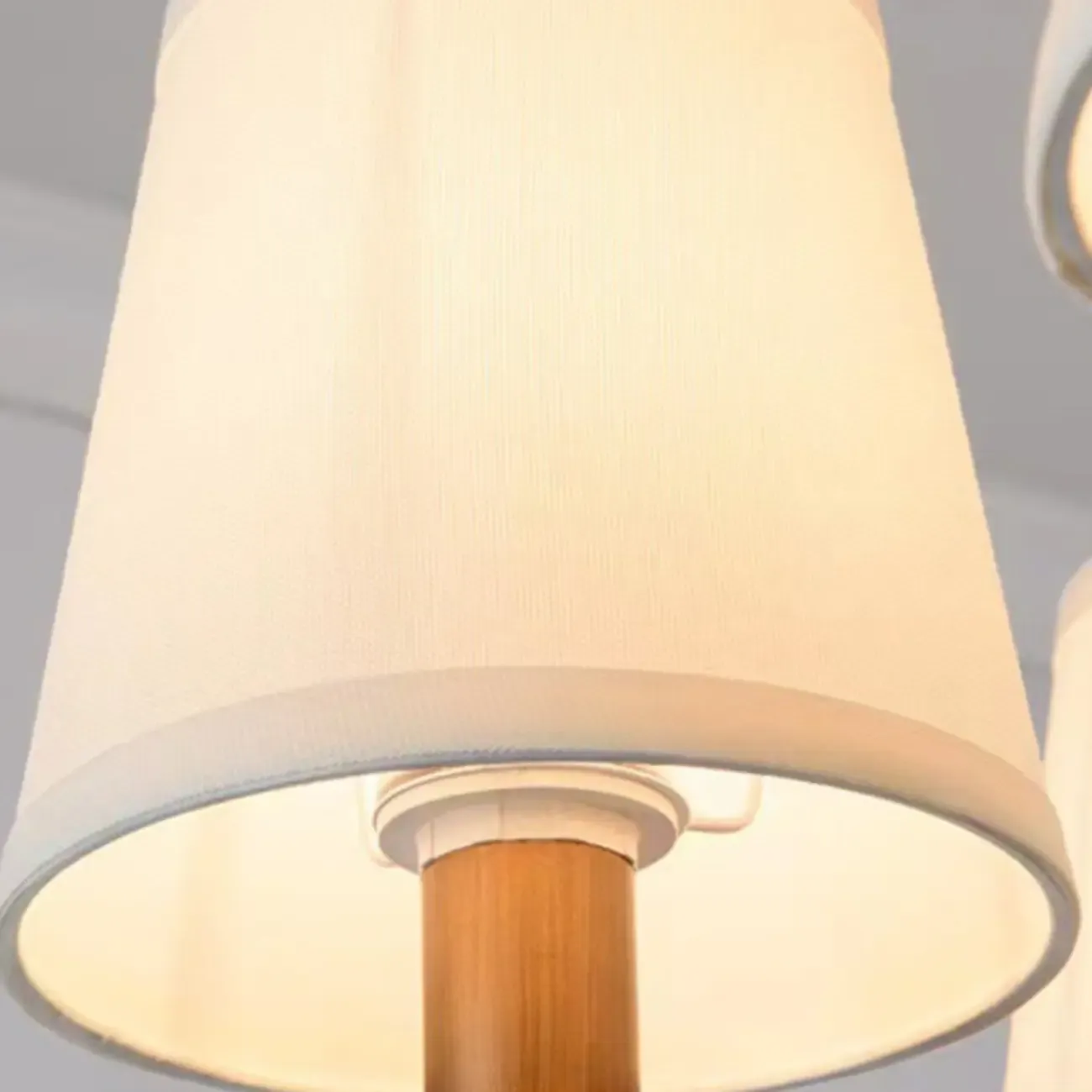 America Country Ring Fabric Lampshade Black Chandelier Image - 4