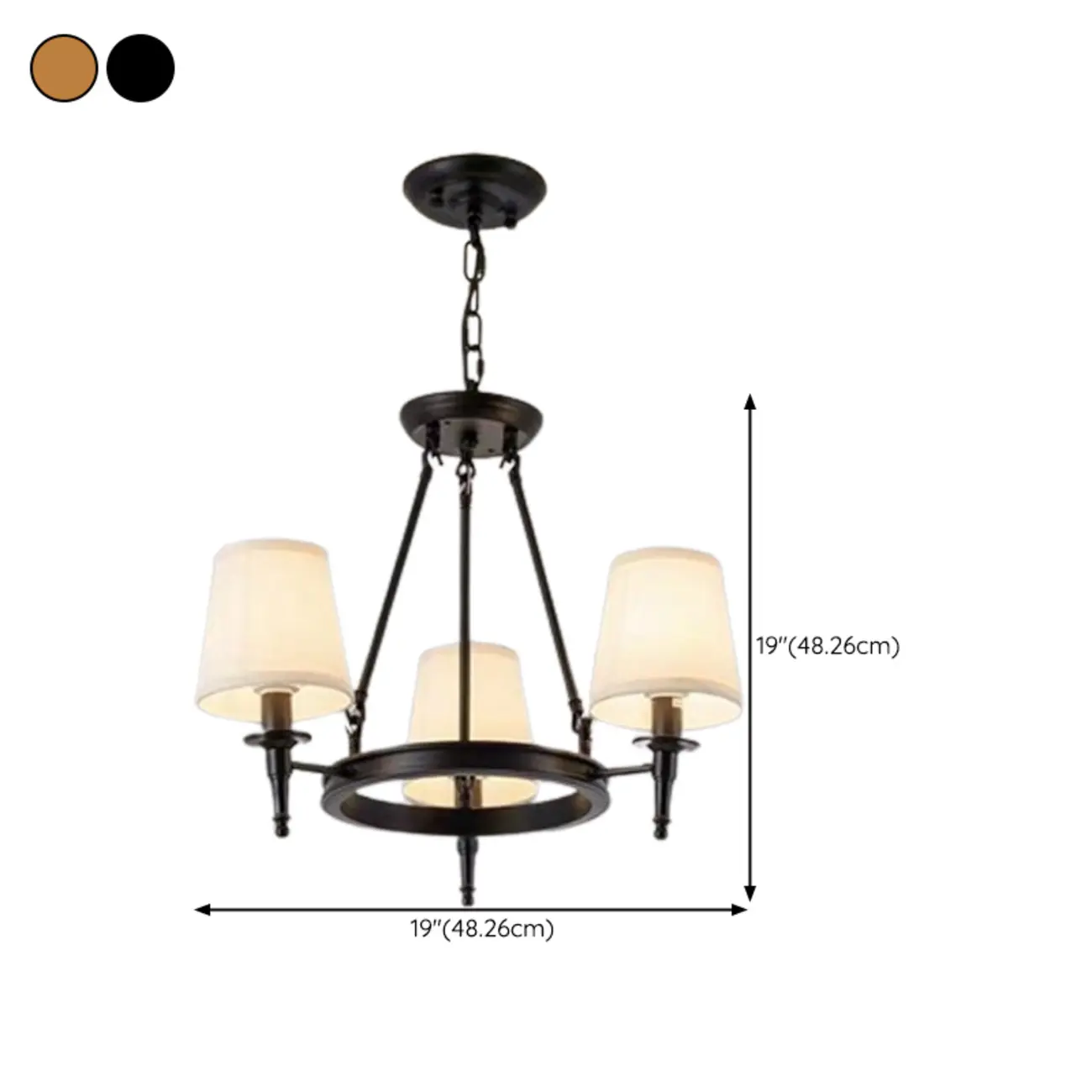 America Country Ring Fabric Lampshade Black Chandelier #size | homeyfad