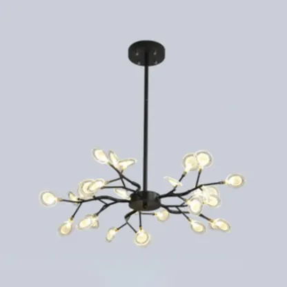 Sputnik Modern Branching Glass Brass Chandelier Image - 3